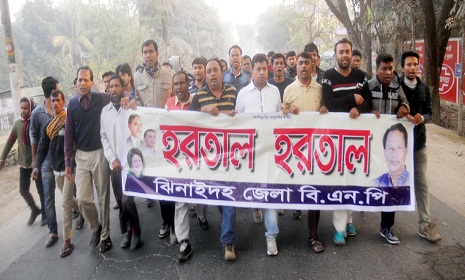 ঝিনাইদহে হরতাল সমর্থনে খন্ড খন্ড মিছিল, আটক ৮