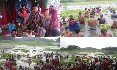শালিখায় অনুষ্ঠিত হলো ঐতিহ্যবাহী গঙ্গা পূজা, স্নান ও মেলা