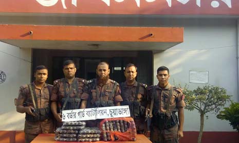 চুয়াডাঙ্গায় বিজিবির অভিযানে ৯ লাখ টাকার ভারতীয় মাদ্রকদ্রব্য উদ্ধার