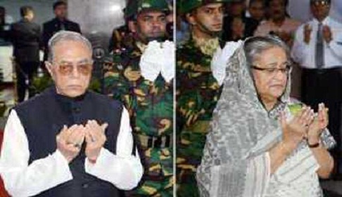 টুঙ্গীপাড়ায় রাষ্ট্রপতি ও প্রধানমন্ত্রীর শ্রদ্ধা