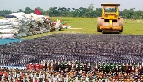 জয়পুরহাটে ৩ কোটি ৮৩ লাখ টাকার মাদক ধ্বংস