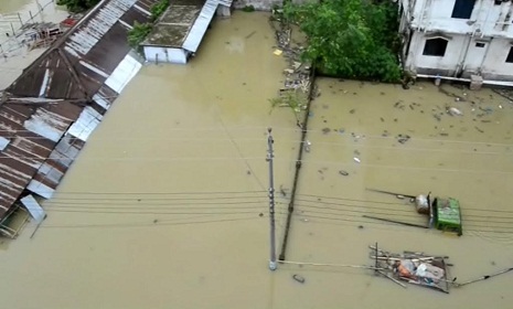 পাহাড়ী ঢলে বান্দরবানে বন্যা