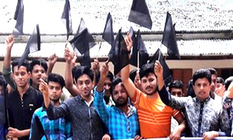 সিরিজ হামলার প্রতিবাদে রায়পুরে ছাত্রলীগের বিক্ষোভ