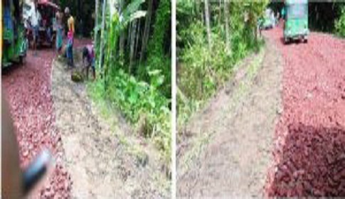 রায়পুরের সড়কের মাটি দিয়ে সড়ক সংস্কার !