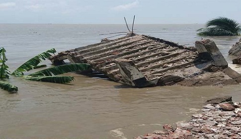 হাইমচরে মেঘনার প্রবল ভাঙনে শতাধিক বসতঘর বিলীন