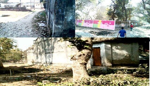 স্কুলগামী শিক্ষার্থীদের রাস্তায় ভবন নির্মাণের পায়তারা, ফুসে উঠছে এলাকাবাসী