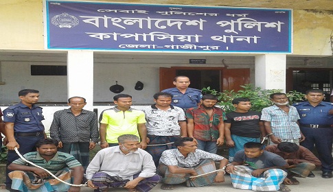 কাপাসিয়ায় পুলিশের বিশেষ অভিযানে গ্রেফতার ১১