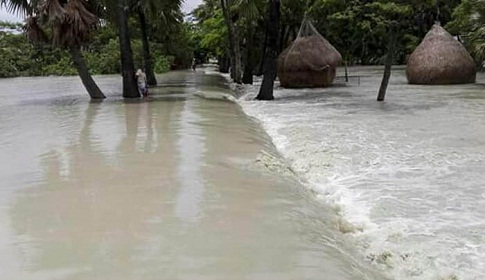 কলাপাড়ায় বর্ষার শুরতেই ডুবে আছে পাঁচ গ্রাম, হাজারো মানুষের দুর্ভোগ