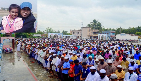 নৌকাডুবিতে নিহত স্বপন বিশ্বাসের জানাযায় হাজারো মানুষের ঢল