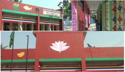 চুয়াডাঙ্গায় নানা রঙের রং তুলি, ছবি ও কার্টুনের স্কুল