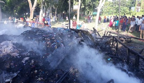 লোহাগড়ায় ভয়াবহ অগ্নিকান্ডে স’মিল ও তুলার মিল পুড়ে ছাই