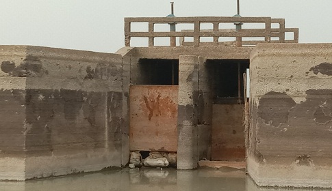 মদনে স্লুইচ গেটের ঢালা অকেজো, ক্ষতির আশষ্কায় বোরো জমি