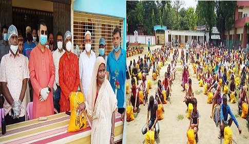 ঈশ্বরগঞ্জে উপজেলা চেয়ারম্যানের খাদ্য সামগ্রী বিতরণ