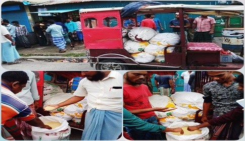 সুবর্ণচরে সরকারি চাল জব্দ : ডিলার পলাতক, ক্রেতার জরিমানা