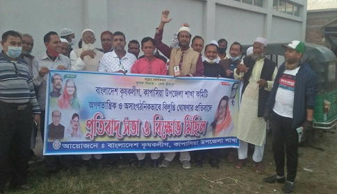 কাপাসিয়া উপজেলা কৃষকলীগের কমিটি বিলুপ্ত করার প্রতিবাদে বিক্ষোভ সমাবেশ