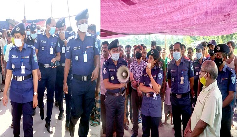 রাজারহাটে তিস্তার ভাঙন কবলিত এলাকা পরিদর্শন করেন কুড়িগ্রাম পুলিশ সুপার সৈয়দা জান্নাত আরা