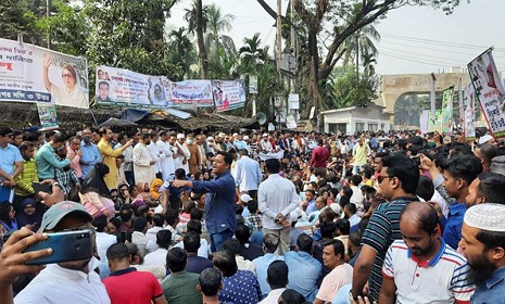 প্রেস ক্লাবের সামনে বিএনপির বিক্ষোভ সমাবেশ