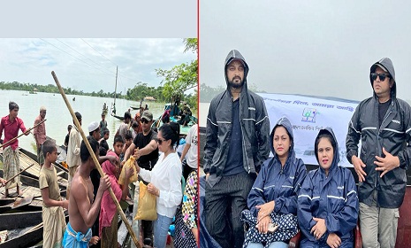 ত্রাণ নিয়ে সিলেটে তারকারা