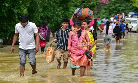 আসামে বন্যায় মৃতের সংখ্যা বেড়ে ১০৭