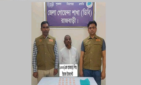 রাজবাড়ীতে ১ হাজার পিস ইয়াবাসহ আটক ১