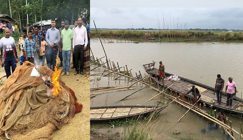 চাটমোহরে অবৈধ সোঁতি বাঁধ অপসারণ
