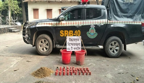 আমবাগান থেকে অবিস্ফোরিত ৪২টি ককটেল উদ্ধার