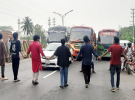 সাংবাদিক শামসুজ্জামানের মুক্তির দাবিতে ঢাকা-আরিচা মহাসড়ক অবরোধ