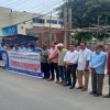 সাংবাদিক তুহিন হত্যার প্রতিবাদ ও সাংবদদিক নিপীড়ন বন্ধে ফরিদপুর প্রেস ক্লাবের মানববন্ধন