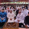 ভারী বর্ষণে টুঙ্গিপাড়ায় মসজিদে নামাজ আদায়