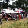নগরকান্দায় যাত্রীবাহী বাস নিয়ন্ত্রণ হারিয়ে খাদে, আহত ১৫
