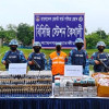 শ্যামনগরে ফেন্সিডিল ও বিপুল পরিমাণ ভারতীয় ঔষধ জব্দ