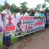 সুবর্ণচরে মসজিদের পুকুর দখল করার প্রতিবাদে মানববন্ধন 