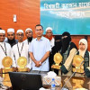 <p>আন্তর্জাতিক কোরআন প্রতিযোগিতায় বিজয়ীদের সংবর্ধনা&nbsp;</p>