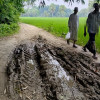 সালথার কামাইদিয়া স্কুল সড়কের বেহাল দশা, দুর্ভোগে এলাকাবাসী