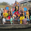 সোনাতলায় বাঙালি নদীতে প্রতিমা বিসর্জন
