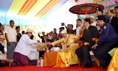 বান্দরবান বোমাং সার্কেলের ঐতিহ্যবাহী রাজপুণ্যাহ অনুষ্ঠান শুরু