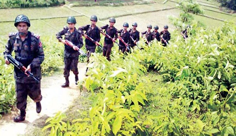 তুমব্রু সীমান্তে মিয়ানমারের অতিরিক্ত সেনা, সতর্ক বিজিবি