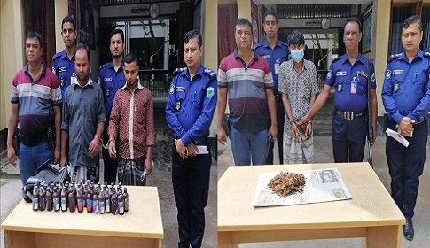 বড়াইগ্রামে ফেনসিডিল-গাঁজাসহ আটক ৩