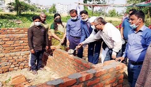 নবীগঞ্জে গৃহহীনদের ঘর নির্মাণ কাজের উদ্বোধন