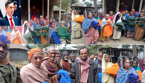 শীতার্ত মানুষের মাঝে ফের কম্বল বিতরণ করলেন লন্ডল প্রবাসী লিটন কুমার