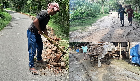 বড়াইগ্রামে কর্দমাক্ত ১ কিলোমিটার কাঁচা সড়ক সংস্করণ করলো স্থানীয় কৃষকেরা