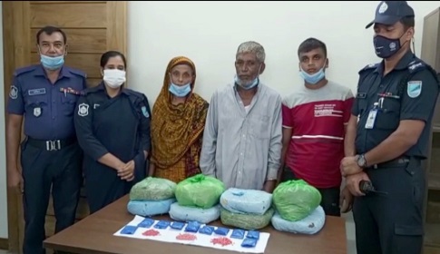 মদনপুরে গাঁজা-ইয়াবাসহ একই পরিবারের তিনজন আটক