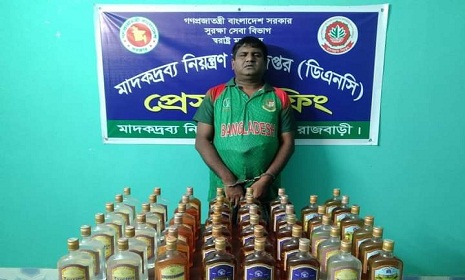 পাংশায় ৪৭ বোতল মদসহ মাদক সম্রাট গ্রেফতার