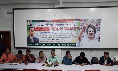 ফরিদপুরে জাতীয়তাবাদী ছাত্রদলের বিক্ষোভ সমাবেশ