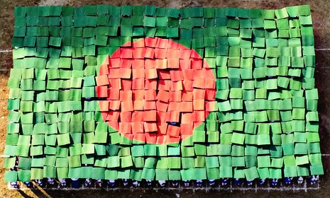 মানব পতাকা তৈরি করল তৃষিতপুর