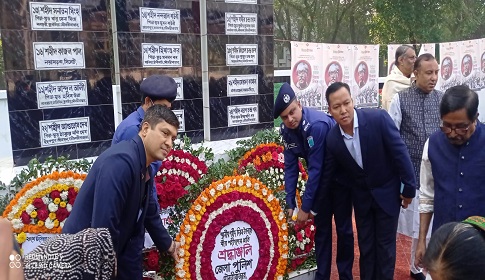 মৌলভীবাজারে শহীদ দিবসে ফুলেল শ্রদ্ধায় শহীদ বীর মুক্তিযোদ্ধাদের স্মরণ  