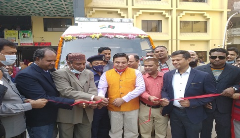 বগুড়া পৌরসভায় ভারতের উপহার লাইফ সাপোর্ট অ্যাম্বুলেন্স হস্তান্তর