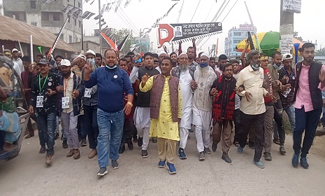 নাসিক ৮নং ওয়ার্ডের কাউন্সিলর প্রার্থী রুহুল আমিনের বিশাল শোডাউন