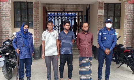 সালথায় গাঁজাসহ আটক ৩