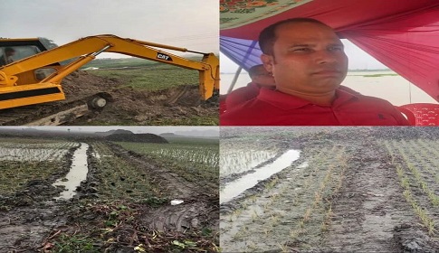 ভেকু দিয়ে কৃষকের ফসলি জমি নষ্ট, থানায় অভিযোগ